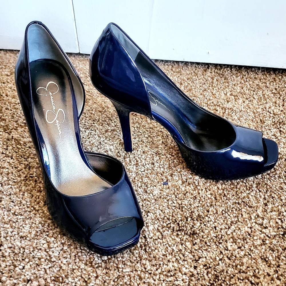 Blue high heels by Jessica Simpson